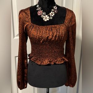 Forever 21 Cheetah  Print Polyester Crop Top